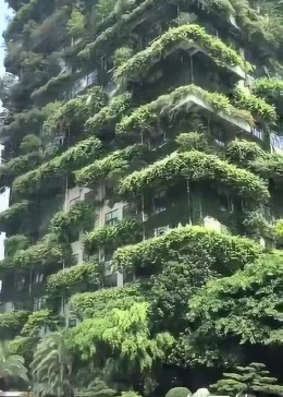 浙江一居民楼惊现绿色奇迹，空心菜瀑布奇观