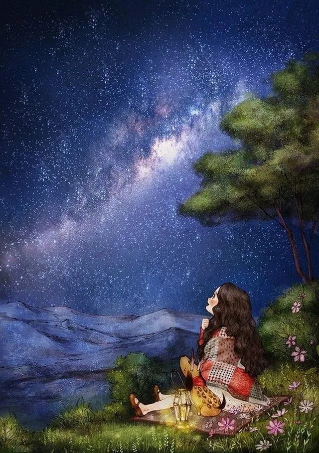 夜空中最温柔的微笑