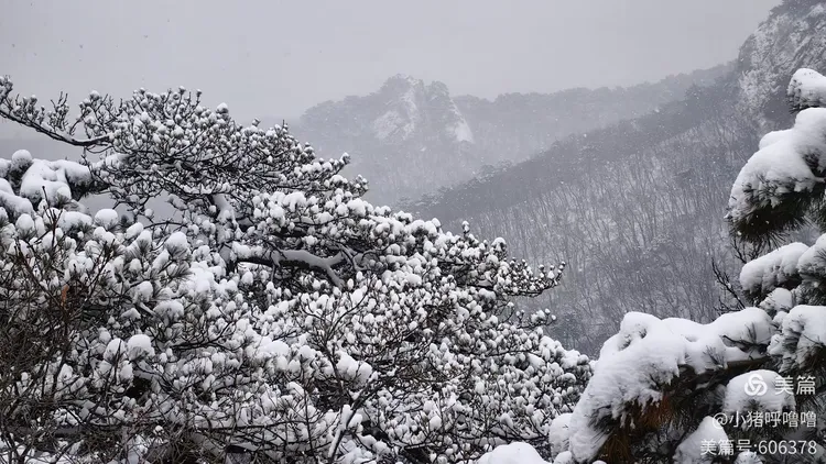 千山雪韵，水墨丹青绘苍穹
